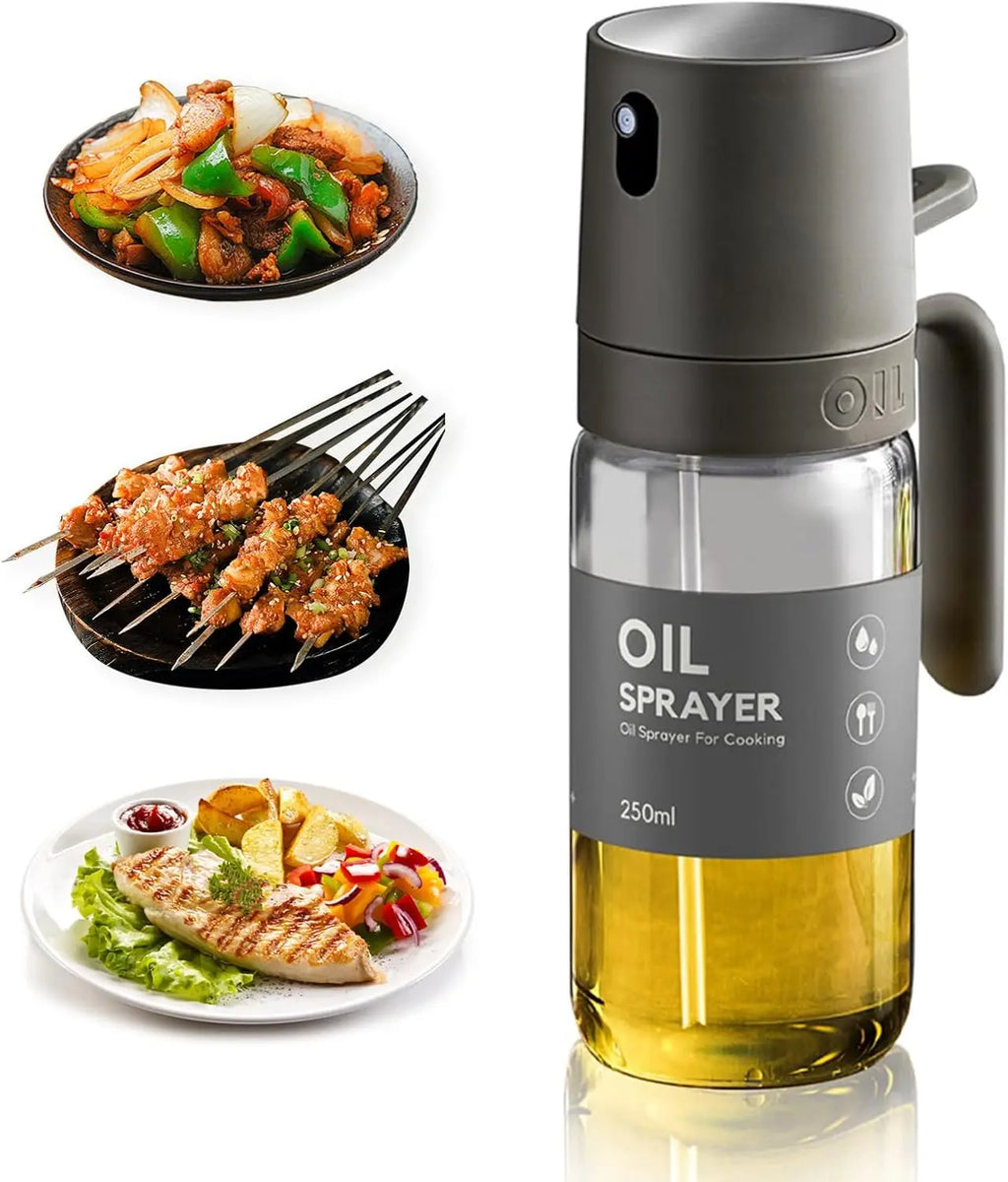 Pulverizador de aceite para cocina, pulverizador de aceite de vidrio de 250 ml, pulverizador de aceite de cocina, pulverizador de aceite de oliva, dispensador de aceite