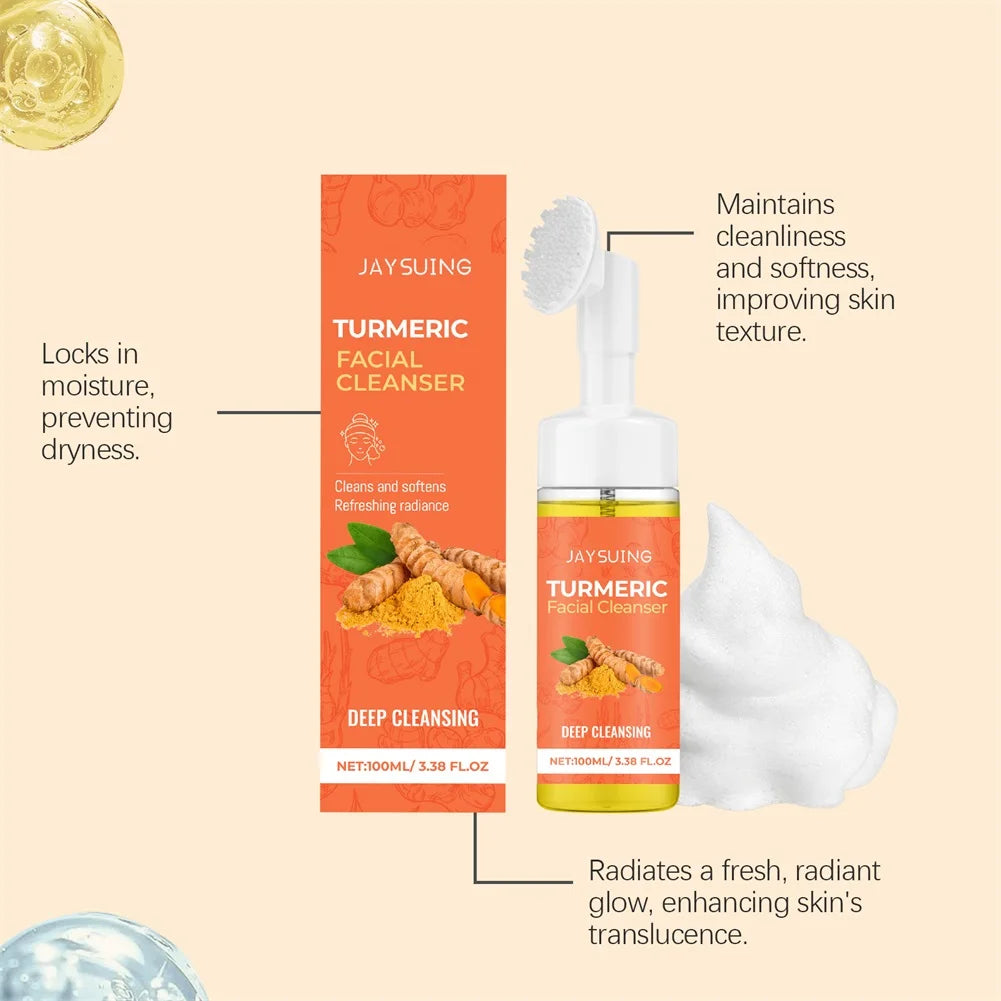 Turmeric Facial Cleanser Mousse 100ml - Deep Pore Foaming Face Wash