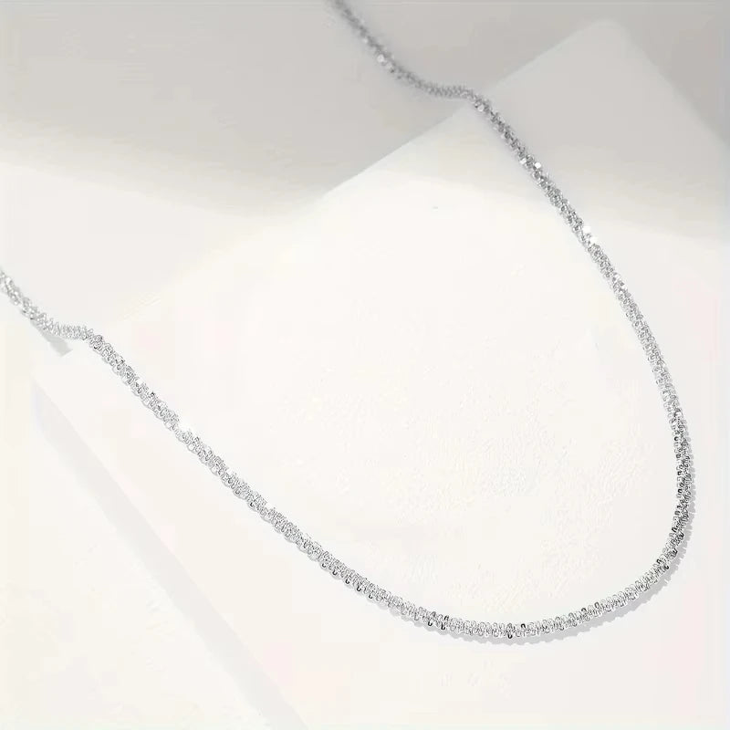 Popular Sparkling Necklace for Women Clavicle Chain Choker Silver Color Fashion Jewelry Accessories Wedding Party Birthday Gift