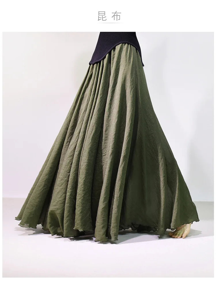 2026 Women Cotton And Linen Long Skirts High Waist Good Quality Women Summer Boho Maxi Skirts Brand Faldas Femme Streetwear