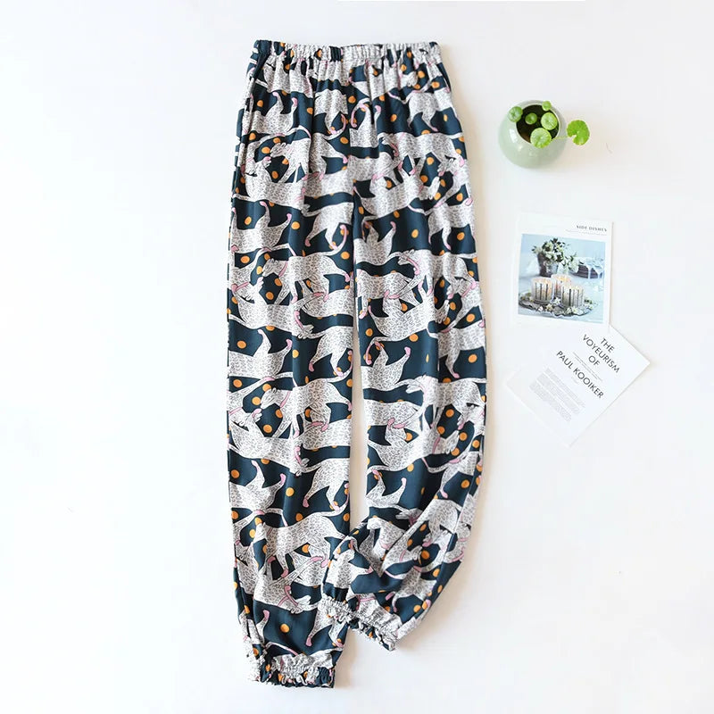 Cloud Cotton Story Women's Floral Pajama Pants - 100% Viscose Loose