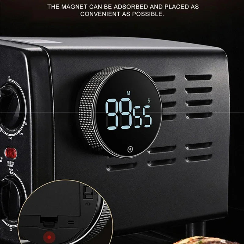 Temporizador de cocina magnético DINRGO, temporizador digital, temporizador giratorio manual, temporizador mecánico de cocina, cronómetro de ducha de cocina