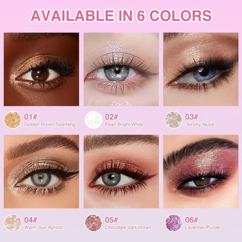 Jelly Eyeshadow Stick Holographic Pearl Shimmer and Delicate Glitter for Eye Brightening Long-Lasting Eyeshadow Highlight Stick