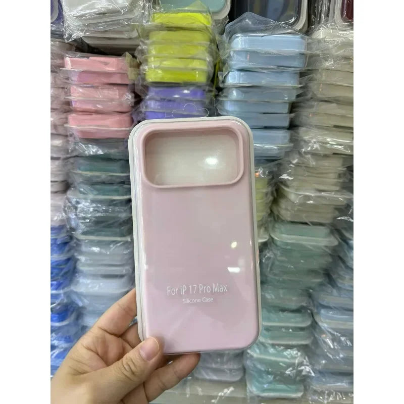 Official Liquid Silicone Skin Feel Case For IPhone 18 Pro Max 17 Pro Air Macaron Solid Candy Colour Color with Packet Box Cover