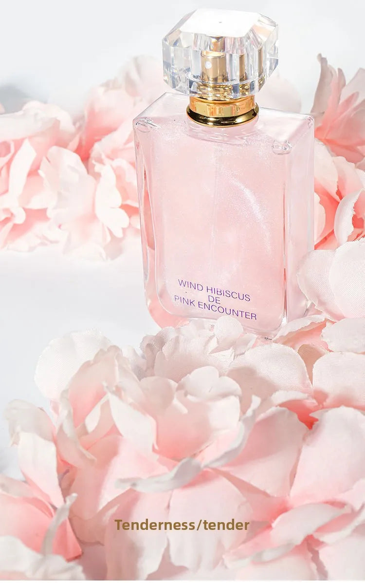 50ml Feng Mu Jin Pink Encounter Women Eau De Parfum, Long Lasting Floral Fruity Perfume, Grapefruit Quince Hyacinth Jasmine Scent, Musk Cedar Amber Fragrance, Shimmer Quicksand Bottle Gift for Girlfriend