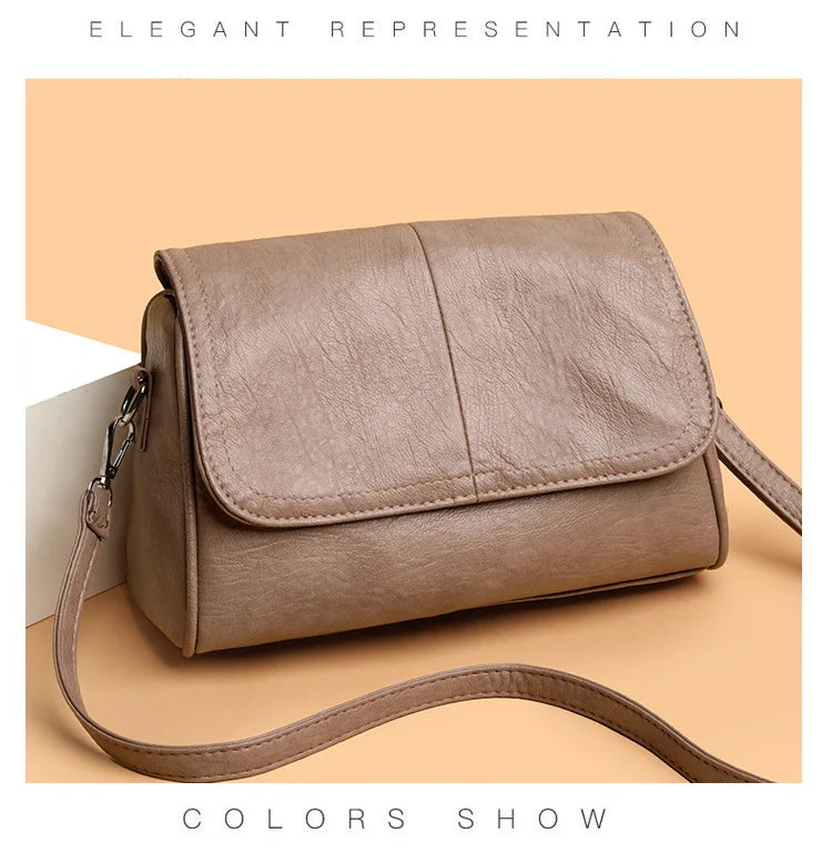 Retro Oil Wax Leather Crossbody Bag,with Textured and Vintage Feel,Simple and Elegant Flap Design,and Adjustable Shoulder Strap