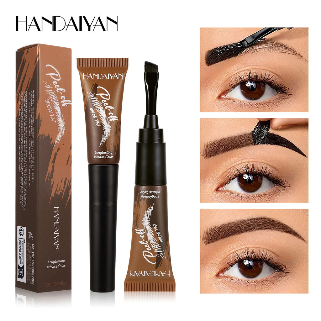 Eyebrow Tattoo Tint Semi Permanent Brow Tint Long-lasting Waterproof Natural Brown Liquid Eye Enhancers Brow Tattoo with Brush