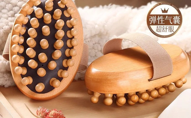 Home massage comb, beech wood meridian brush, universal for the whole body to clear meridians, abdominal and leg massage device
