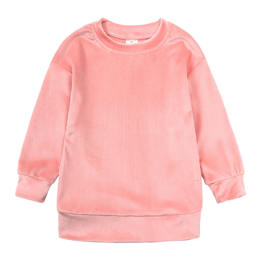 Kids Tales Unisex Velvet Sweatshirt and Pants Set - Thick Fleece