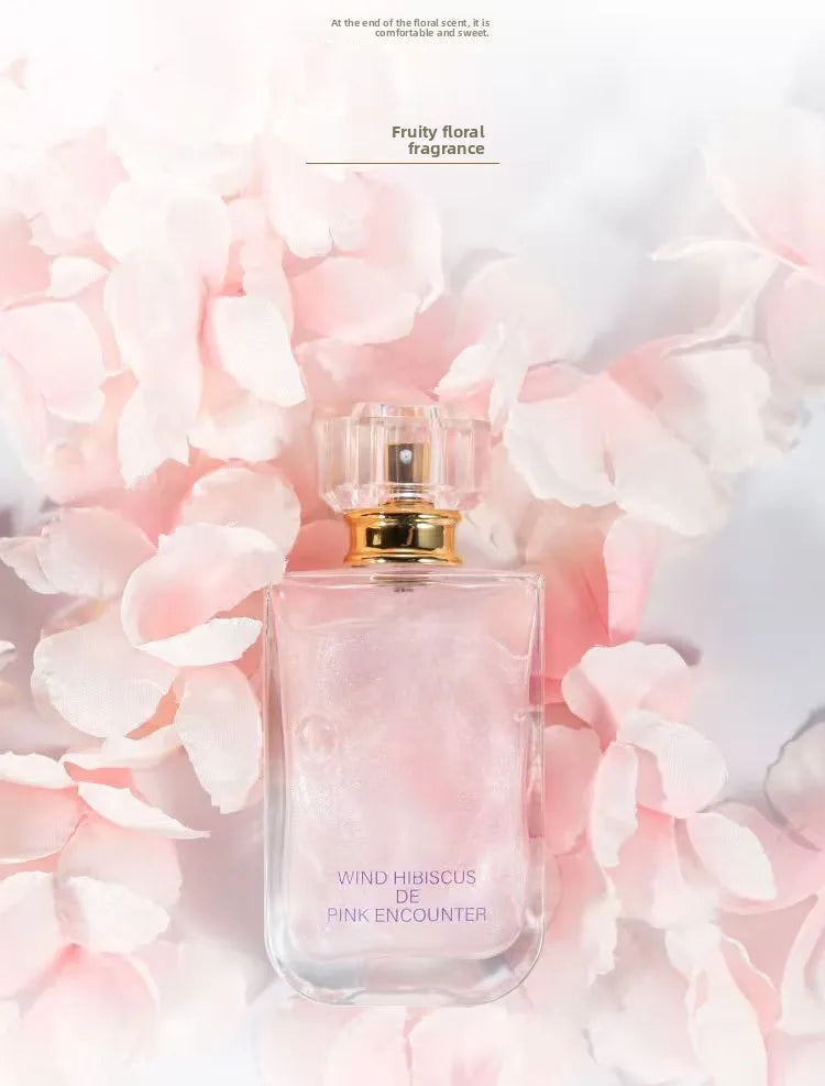 50ml Feng Mu Jin Pink Encounter Women Eau De Parfum, Long Lasting Floral Fruity Perfume, Grapefruit Quince Hyacinth Jasmine Scent, Musk Cedar Amber Fragrance, Shimmer Quicksand Bottle Gift for Girlfriend