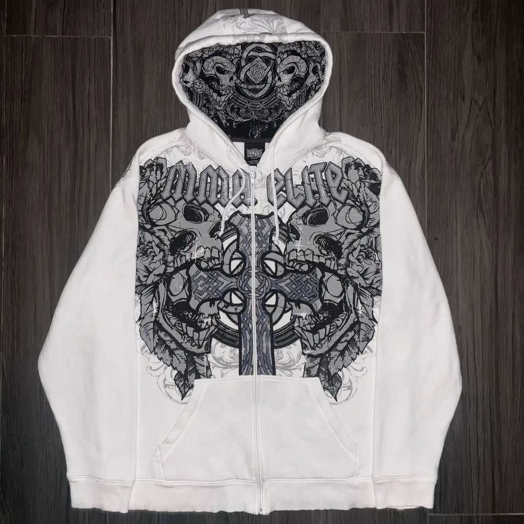 Y2K Retro Hoodie Men Printed Camouflage Pattern Pullover Sweatshirts High Street Hip Hop Streetwear Oversized Unisex Camo Hoodie