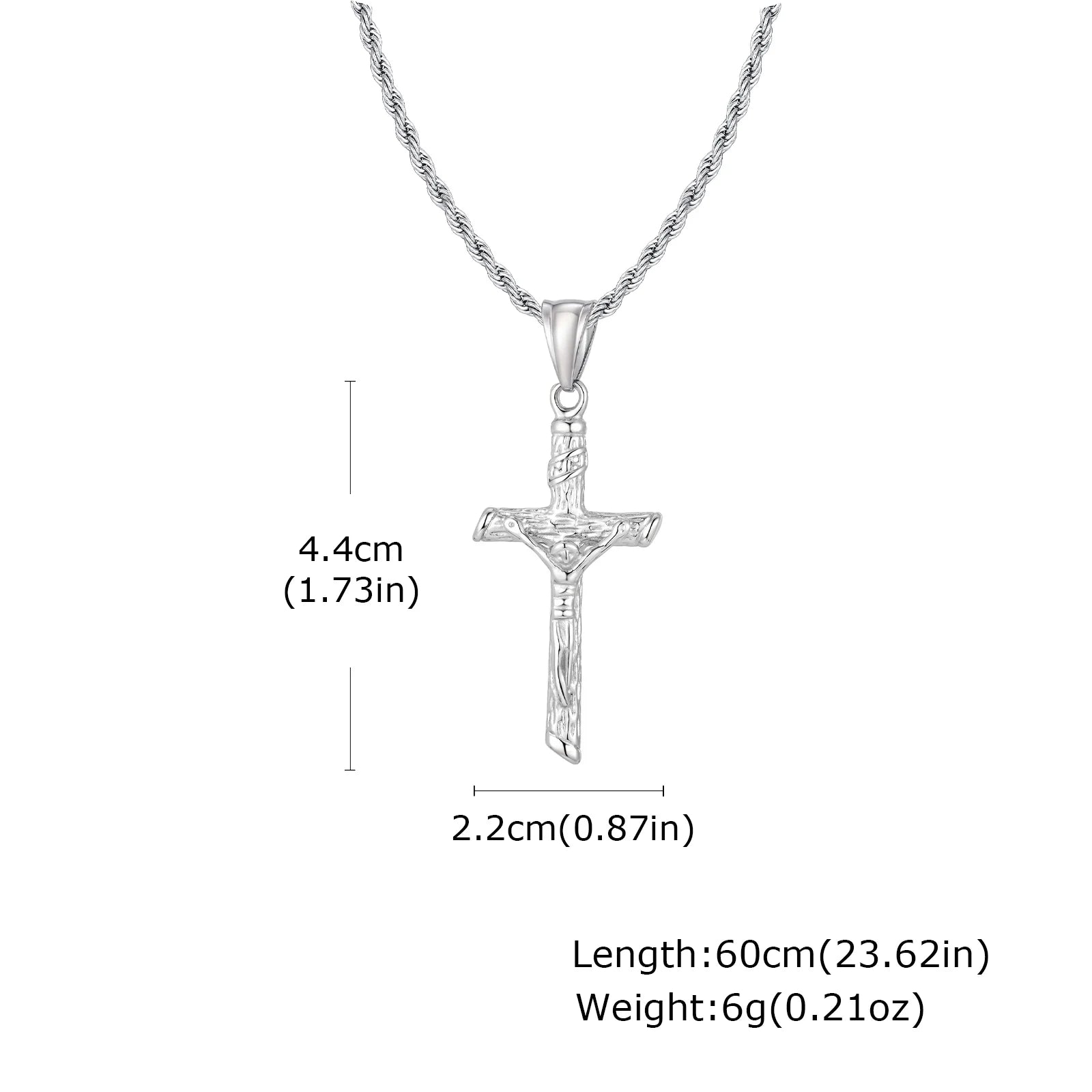 Stainless Steel Cross Necklace For Men, Christian Jesus Pendant Necklace, Catholicism Religious Faith Jewelry Easter Gifts