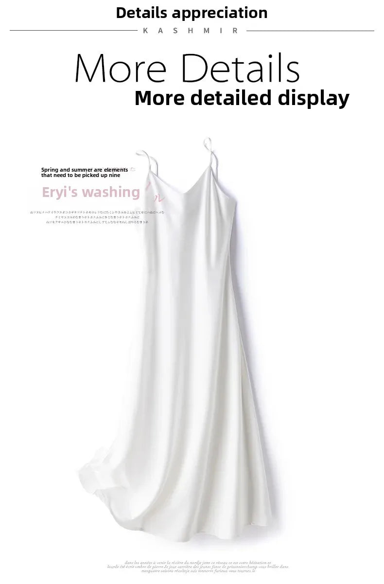 Silk Satin Wrap Dress Women's Base Fashion Spring Summer Beach Holiday Long Dress V-neck Sleeveless Empire Waist Ankle-length