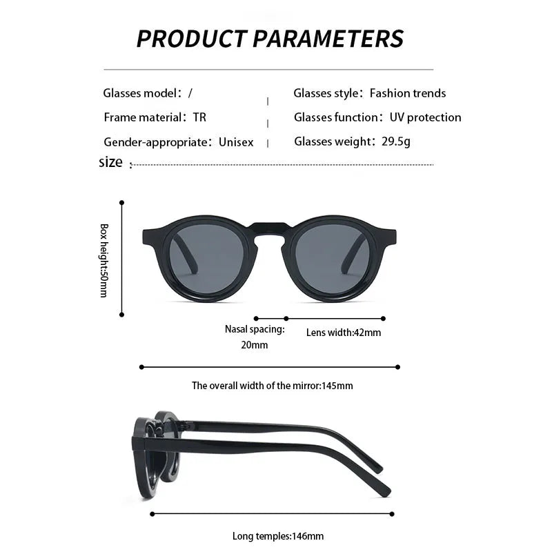 Fashion Luxury Brand Sunglasses Round Retro Sun Glasses Trendy Designer Sunglasses Premium Anti-Uv Sun Glasses