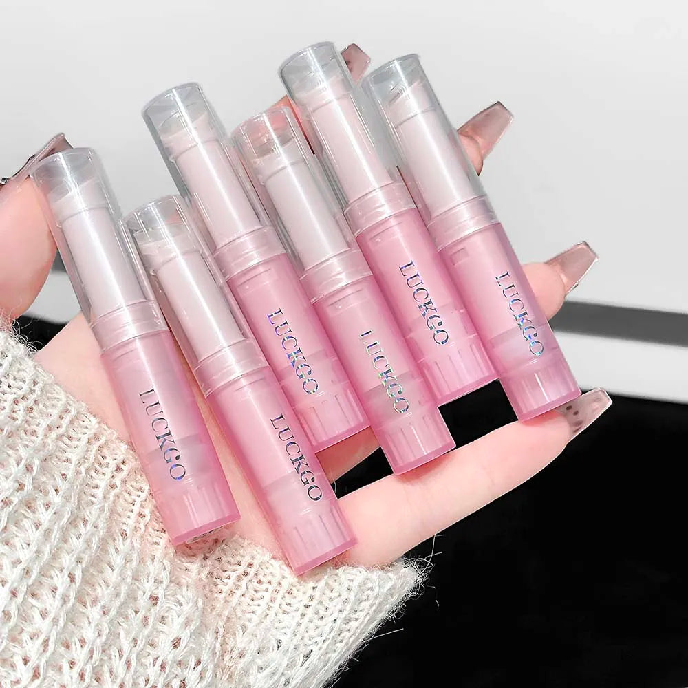 LUCKGO Jelly Eyeshadow Stick Eye Shadow Pen, Waterproof Sweatproof, Not Easy to Break, Pearlescent, Fine Shiny, Lazy Eyeshadow