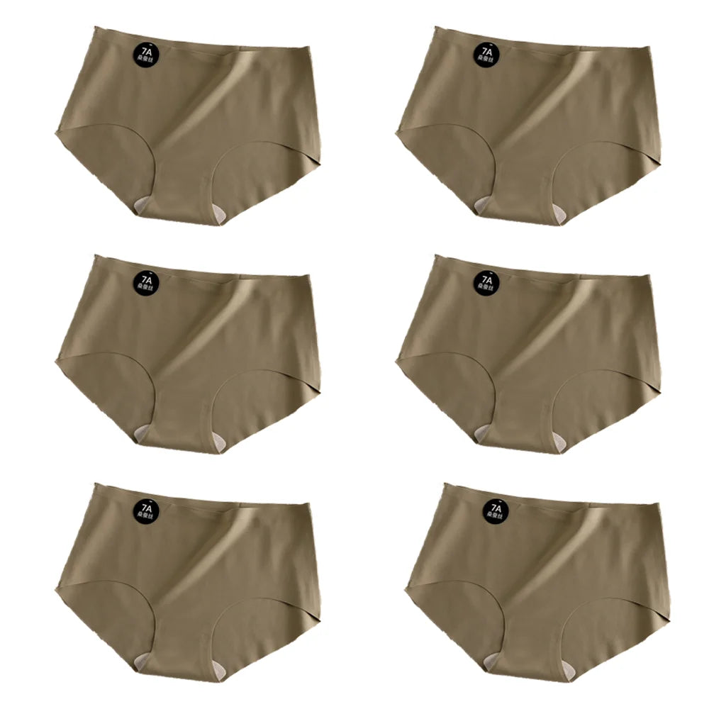 6pcs Women's Seamless Boyshort Panties - Mid-Rise Viscose Blend