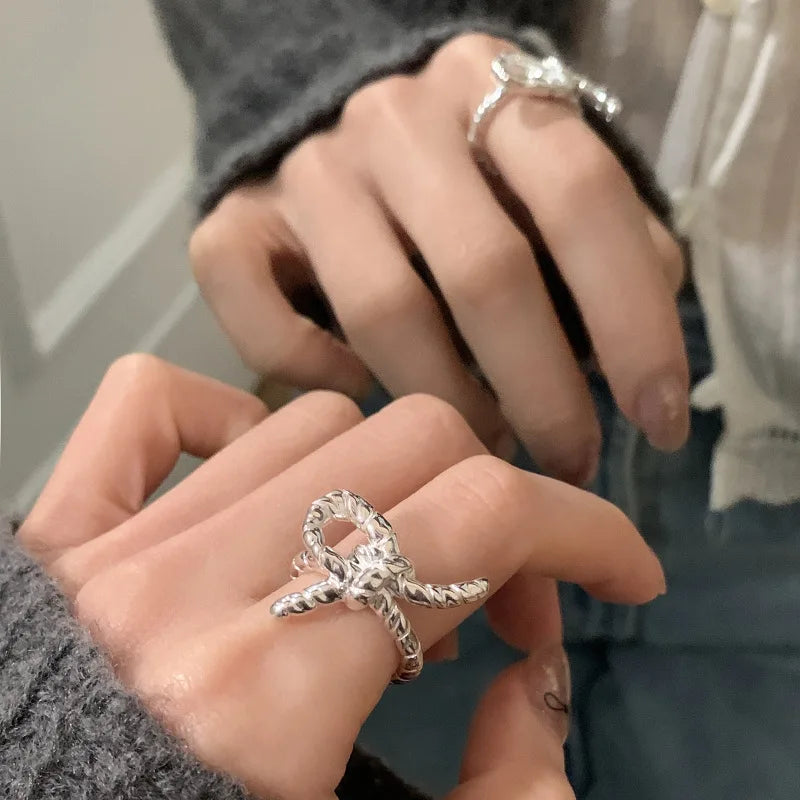 Panjbj 925 Sterling Silver Lines Ring For Women'S Jewelry Finger Adjustable Open Vintage For Birthday Dropship