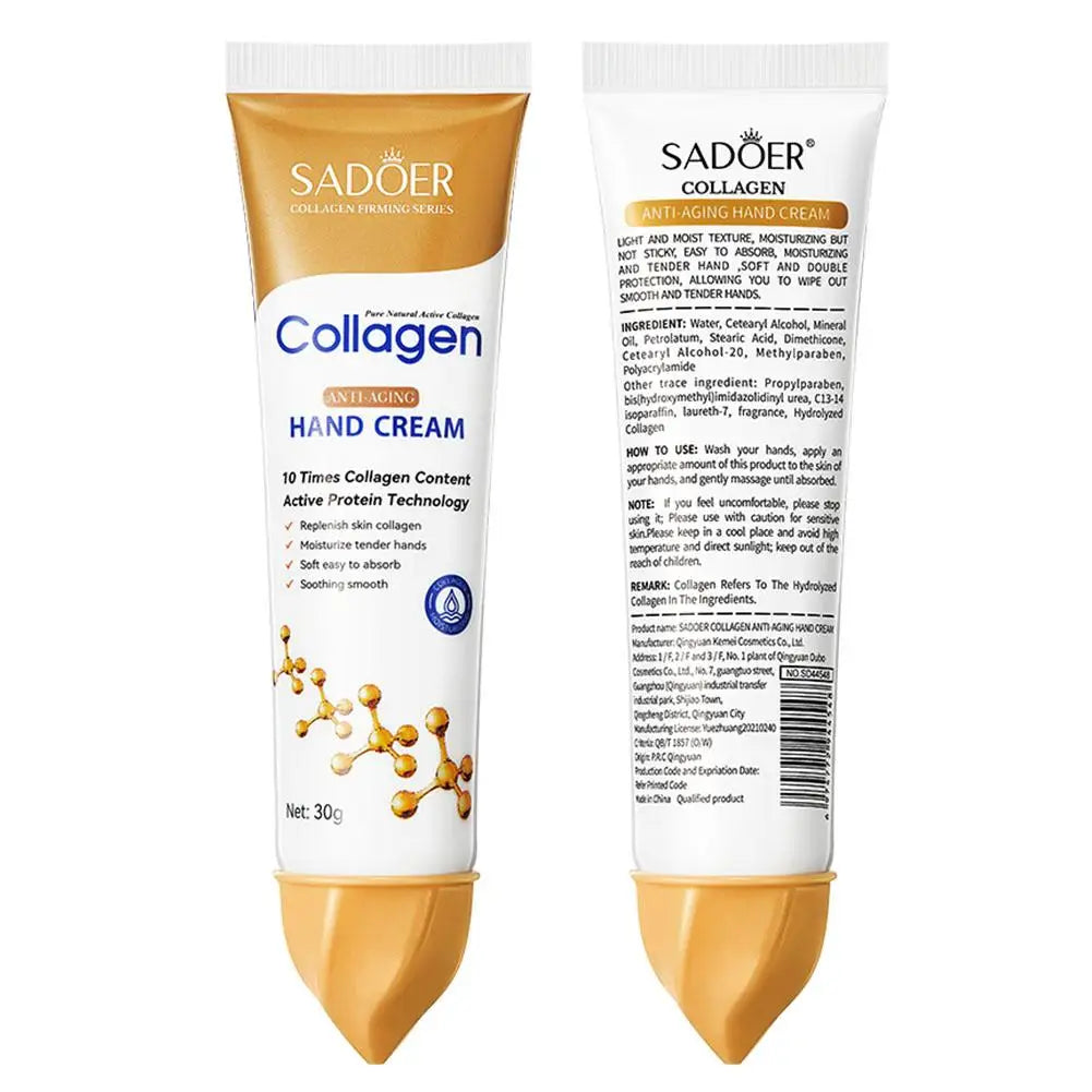 1-5pcs SADOER Collagen Hand Cream Hands Skin Friming Moisturizing Brightening Hydrating Hands Creams Hand Skin Care Products