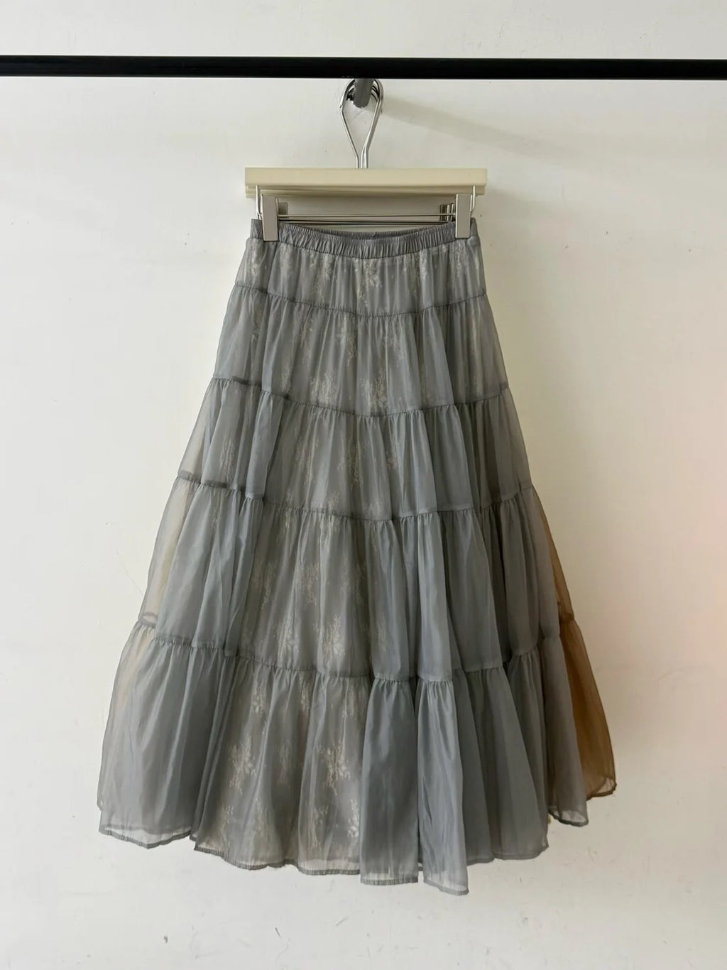 Summer New Style Women's Midi Skirt Cake Skirt Loose Fit High Waist Polyester Fiber Splice Sweet  Color Maxi Half-length