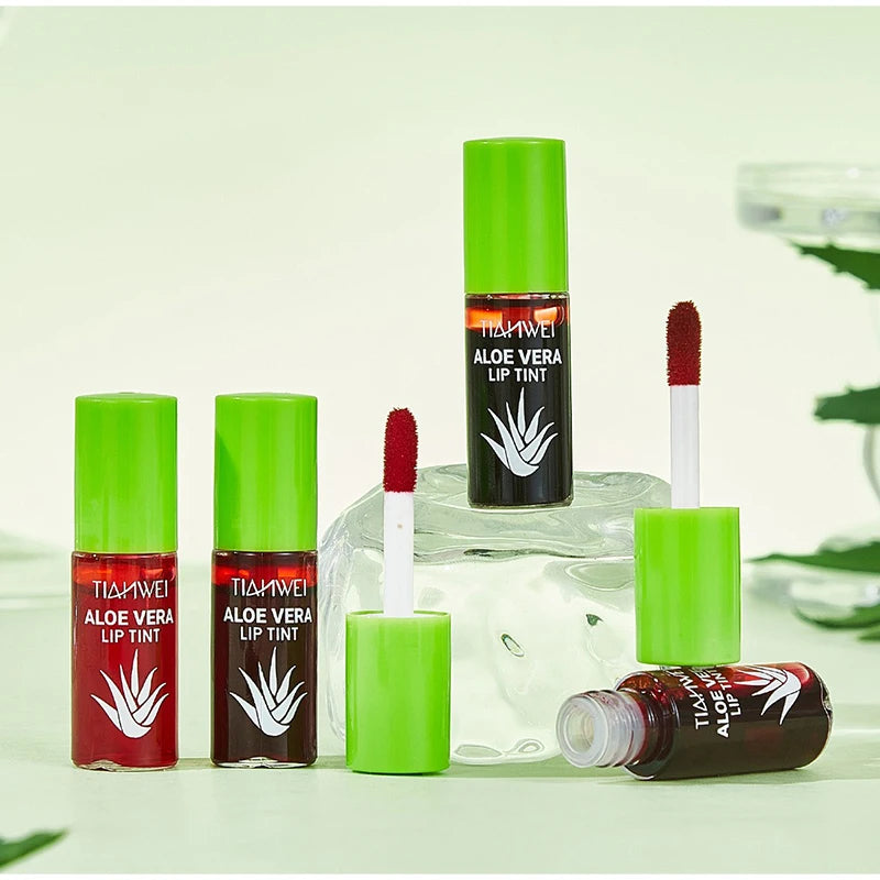6-Piece Lip Gloss Oil Set,Aloe Vera Liquid Lipstick, Long-Lasting Moisturizing Smudge-Proof Lips Tint ,Non-Sticky Cosmetics