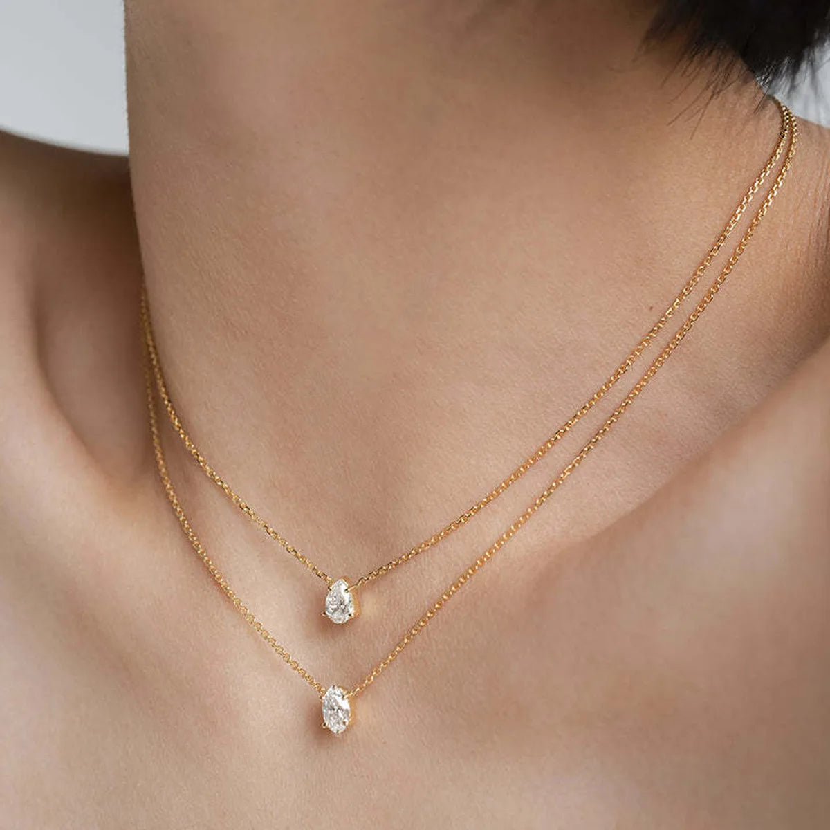 Trendy Zircon Pendant Necklace For Women'S Multilayer Chain Choker Fashion Female Shiny Jewelry