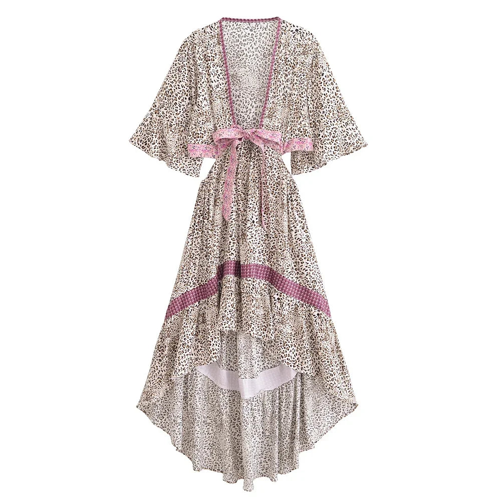Boho Queens Womens Boho Dress Hollow Out Beach Dress Bohemian High Low Rayon Summer Relaxed Fit Ultimate Vacation