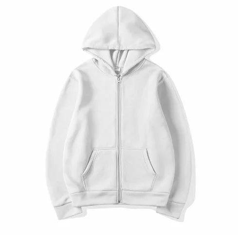2026 Trendy Fashion Sportswear Coat Front Pocket Warm Zipper Jacket Men's and Women's Autumn/Winter Solid Color Open Hoodie