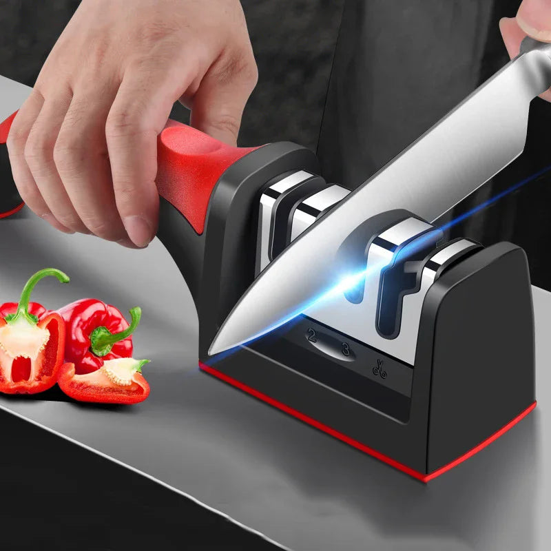 3-Stage Kitchen Knife Sharpener - Multi-Functional Sharpening Tool
