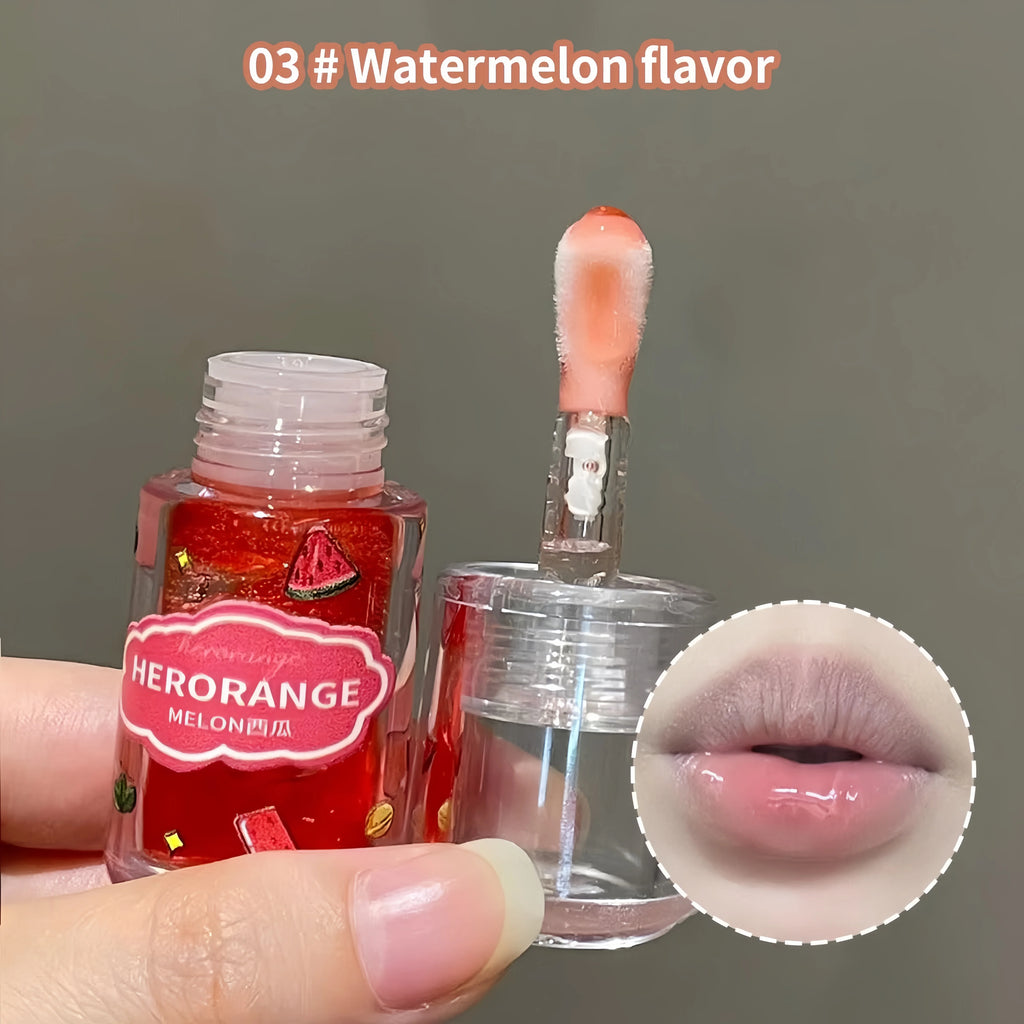 Herorange Multi-Use Fruit Lip Oil - Lip Primer & Top Coat, Moisturizing Hydrating, Dewy Plump "Dudu Lips" Lip Gloss