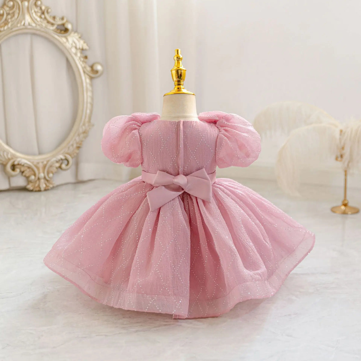 HETISO Flower Girls Princess Dress Beaded Kids Ball Gown for Wedding Child Birthday Party Custom 1-4 Years