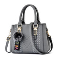 Korea Leather Women Handbag with Keychain Open Pocket Shoulder Bag Large Capacity Casual Messenger Bag Lady