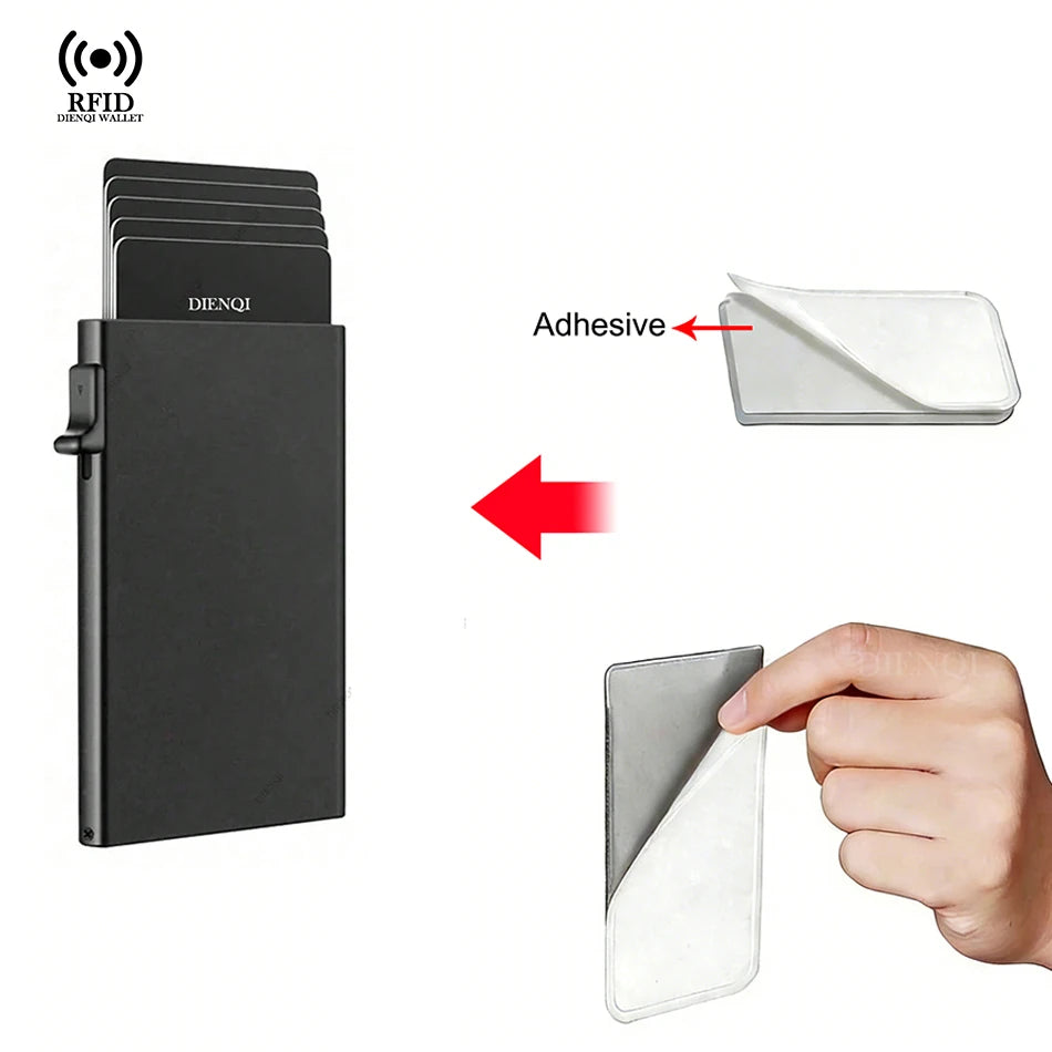 Anti-theft Cards Protectors Card Holder Minimalist Smart Wallet RFID Protection Aluminum Metal Box Cardholder Case Porte Carte