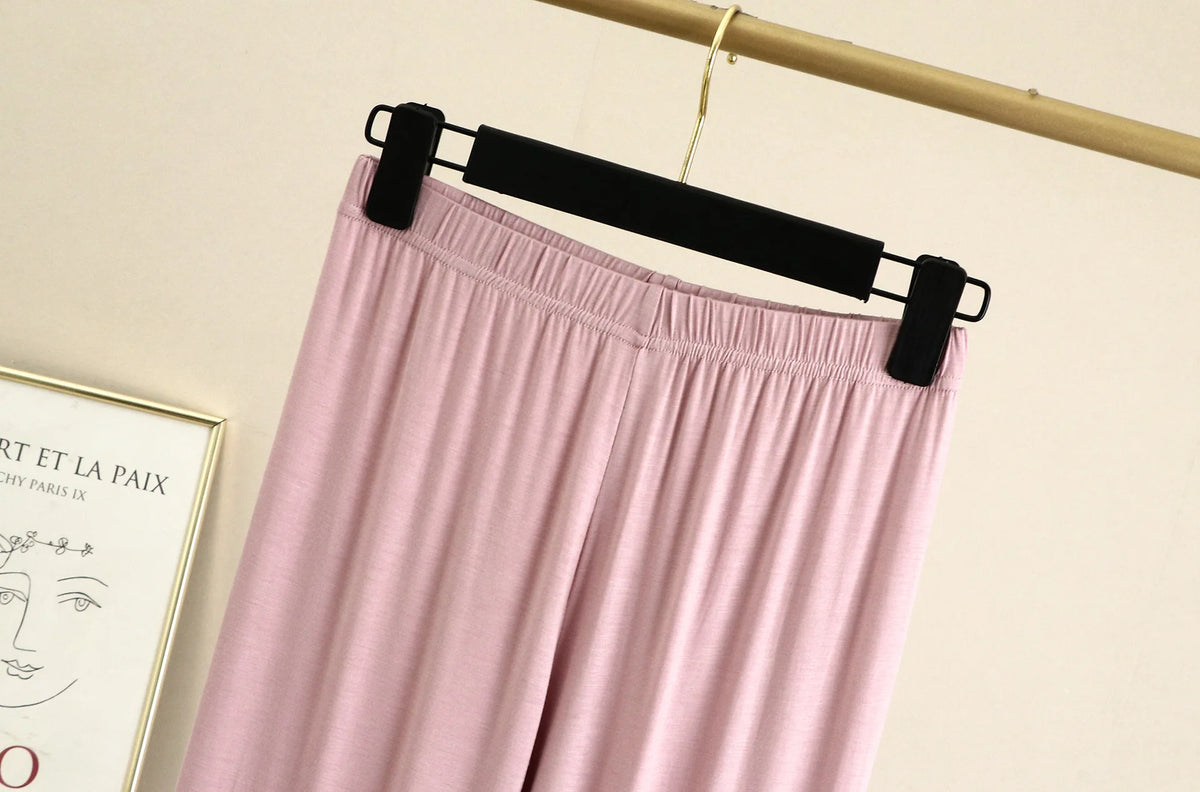 Women's Modal Pajama Pants - Plus Size Elastic Waist Sleep Bottoms