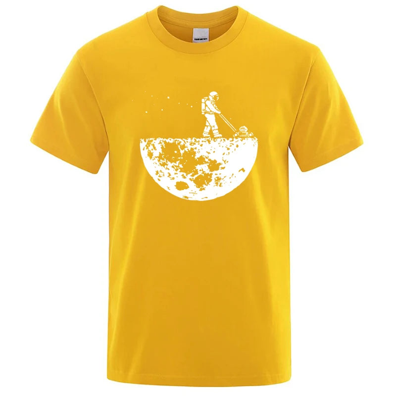 Men's Lunar Cleaner Graphic T-Shirt - Cotton Blend O-Neck Casual Tee