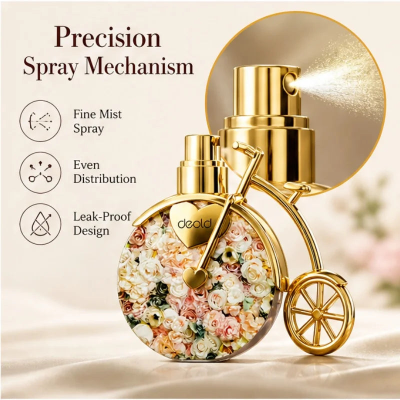 Floral bicycle design lady perfume - High-end long-lasting floral fragrance spray - Suitable for daily use, dates, birthdays, Valentine's Day, anniversary gifts selection