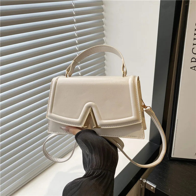 Candy Colored Minimalist Crossbody Shoulder Bag - PU Leather