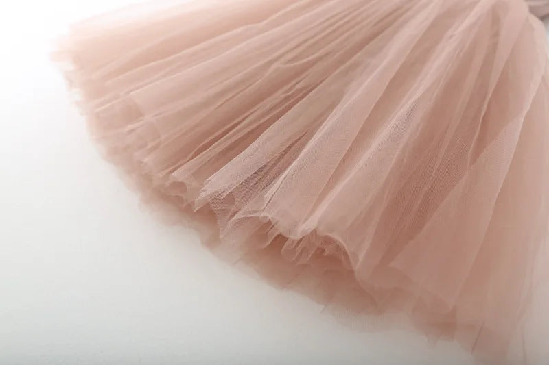 Girls Ribbed Tulle Dress - Sleeveless Princess Gown with Layered Skirt for Toddlers Party Dress for Kids Girl Girls Clothes