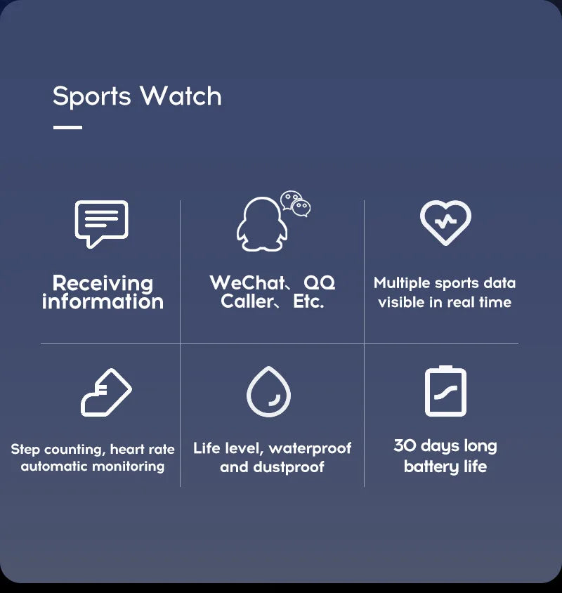 116plus Smart Watch Hombres y Mujeres Pantalla Táctil Completa Reloj Deportivo de Fitness Hombre IP67 Impermeable Bluetooth para Ios Android Smartwatch
