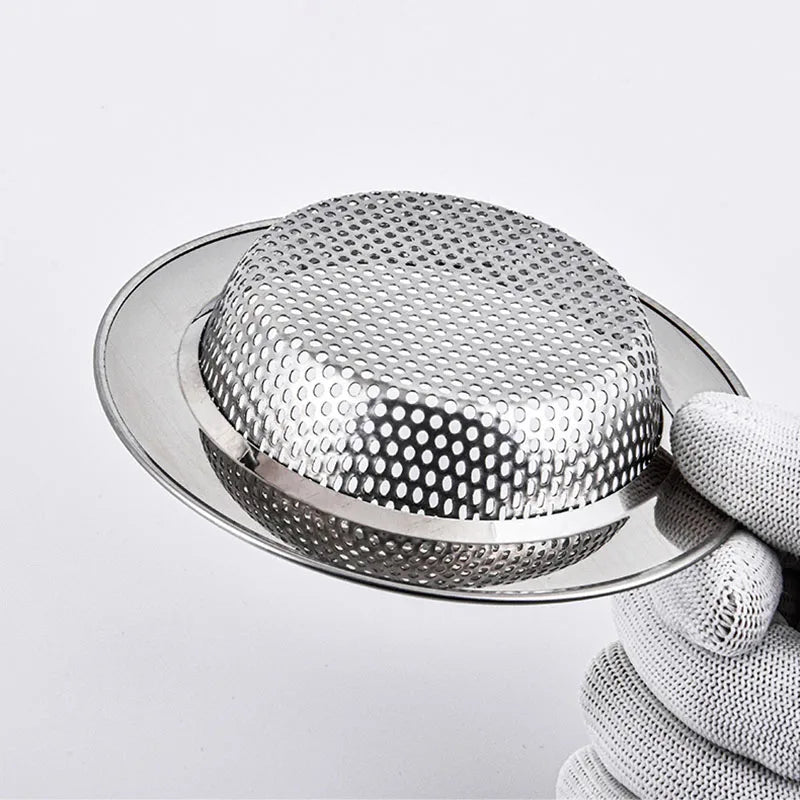 2 Pcs Kitchen Sink Strainer，Stainless Steel Punching Sink Drain Strainer Shower Drain Hair Catcher Bathroom Kitchen Accessories