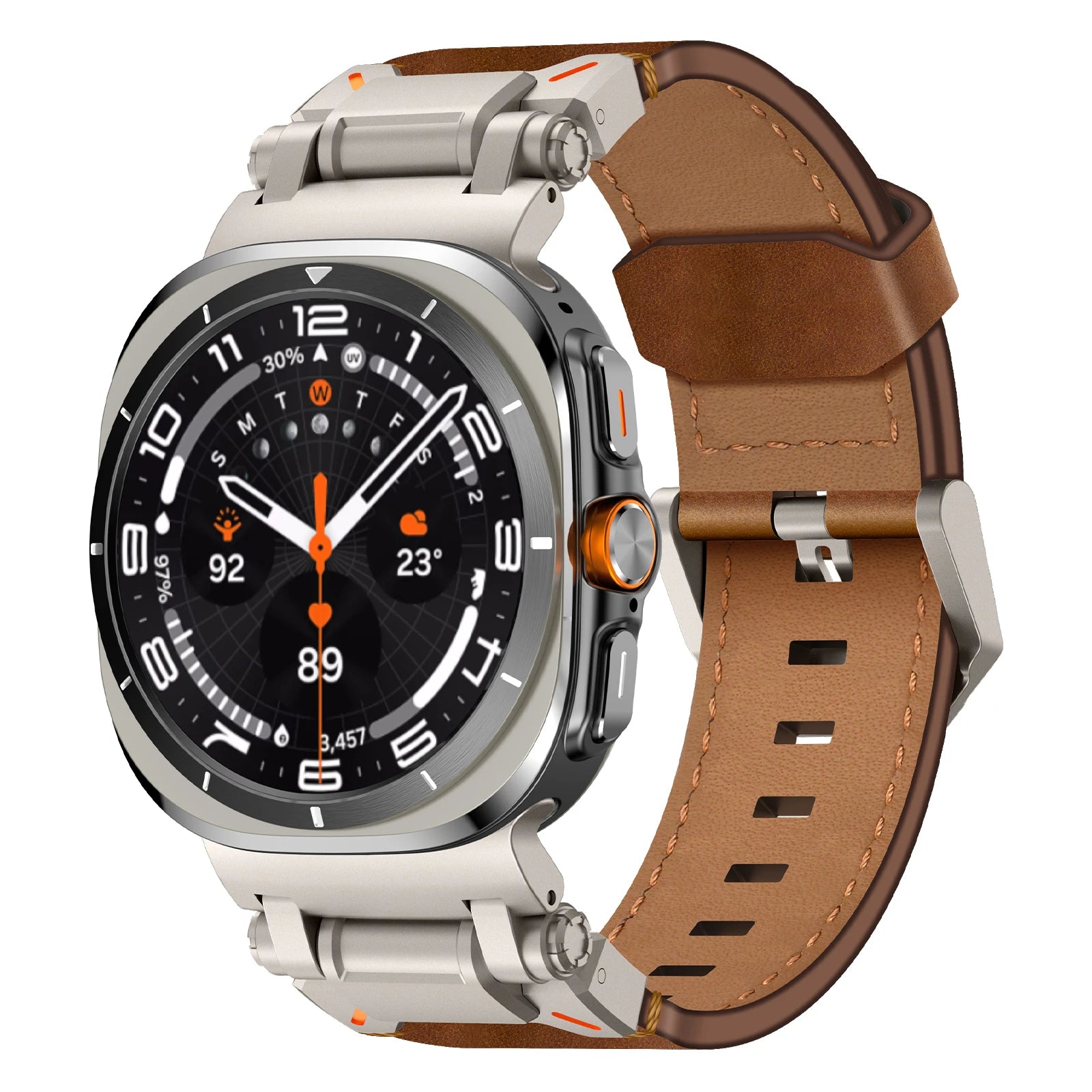 Luxury Leather Band for Samsung Galaxy Watch Ultra 2025 2024 47mm Business Strap for Galaxy Watch Ultra Adjustable Men Wristband