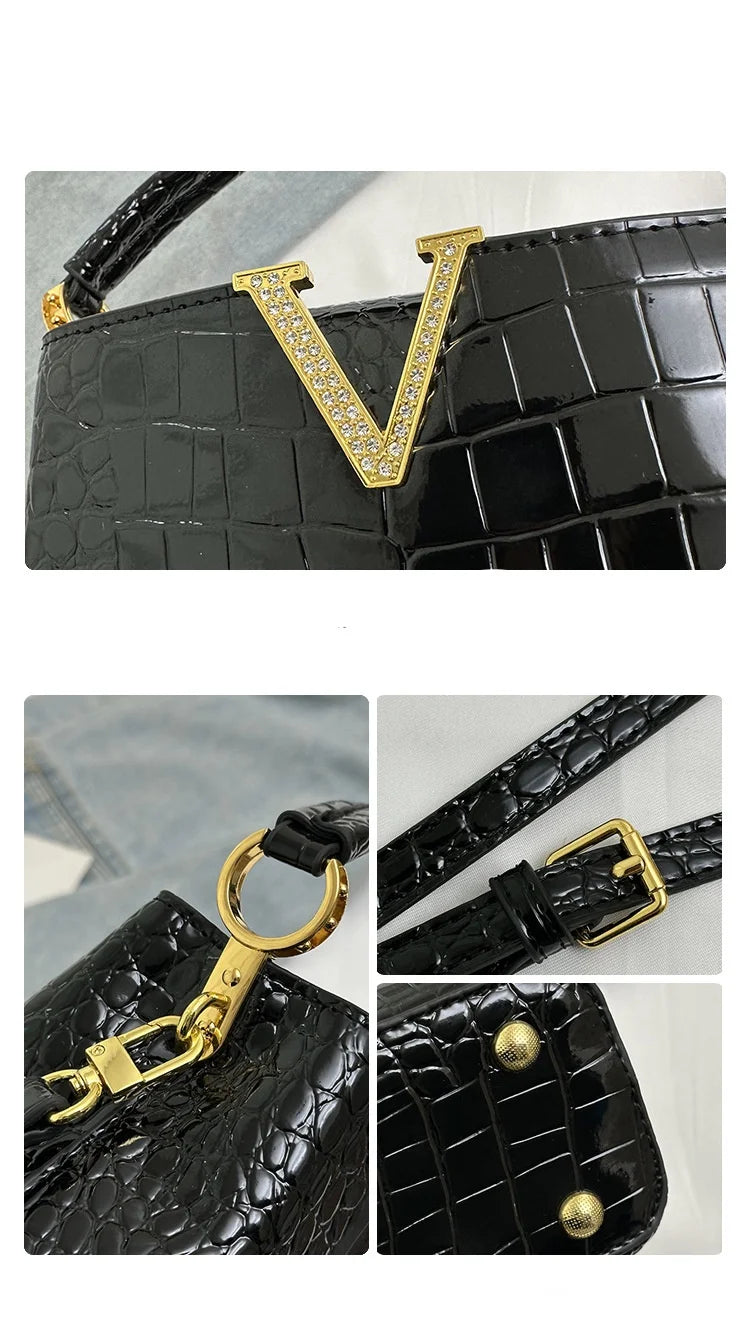 2025 New PU Pattern Leather Women Handbags Luxury Fashion Small Shoulder Messenger Bag Portable Crossbody Shell Bags
