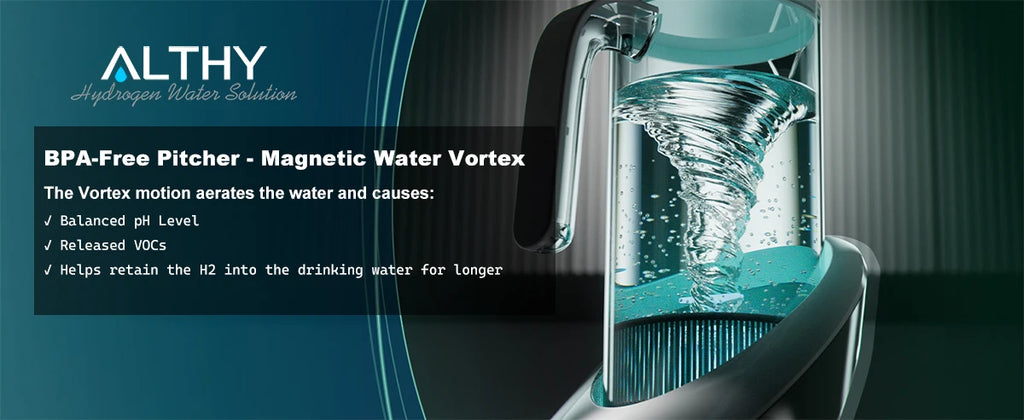 ALTHY Hydrogen  Water Pitcher Generator Machine Jug Bottle SPE&PEM Technology. Balanced Purified Water PH Calcium Sulfite filter