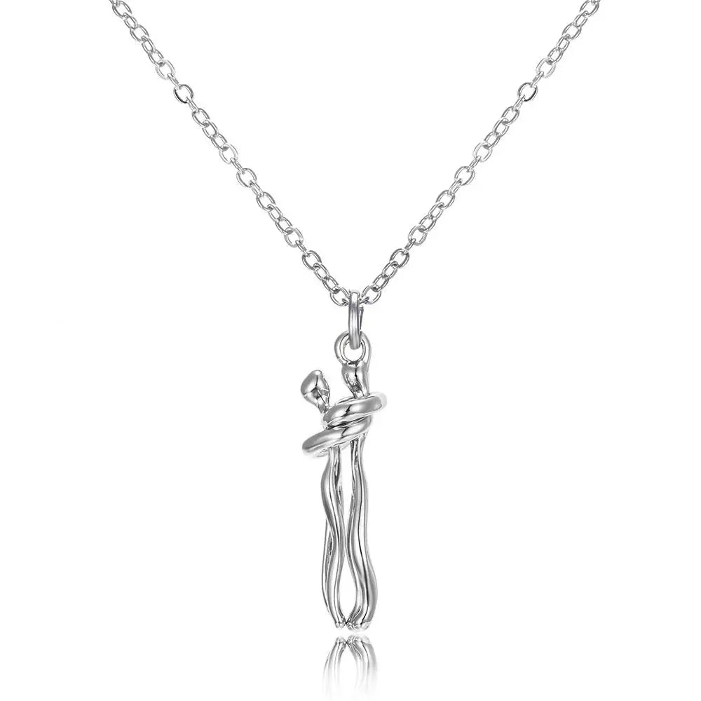 Fashion Hugging Necklace Jewelry Choker Hug Pendant Chain Men Necklaces For Lover Women'S Couple Men Lady Female Male