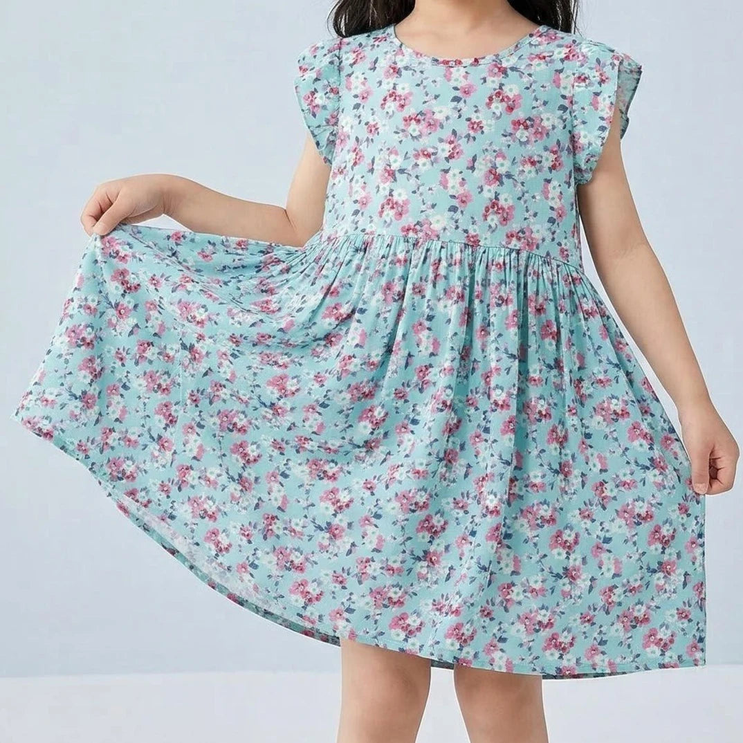 Girls Dresses Summer Children's Soft and Comfortable Floral Dresses Cool and Stylish Little Girls' Princess Dresses Baby Clothes