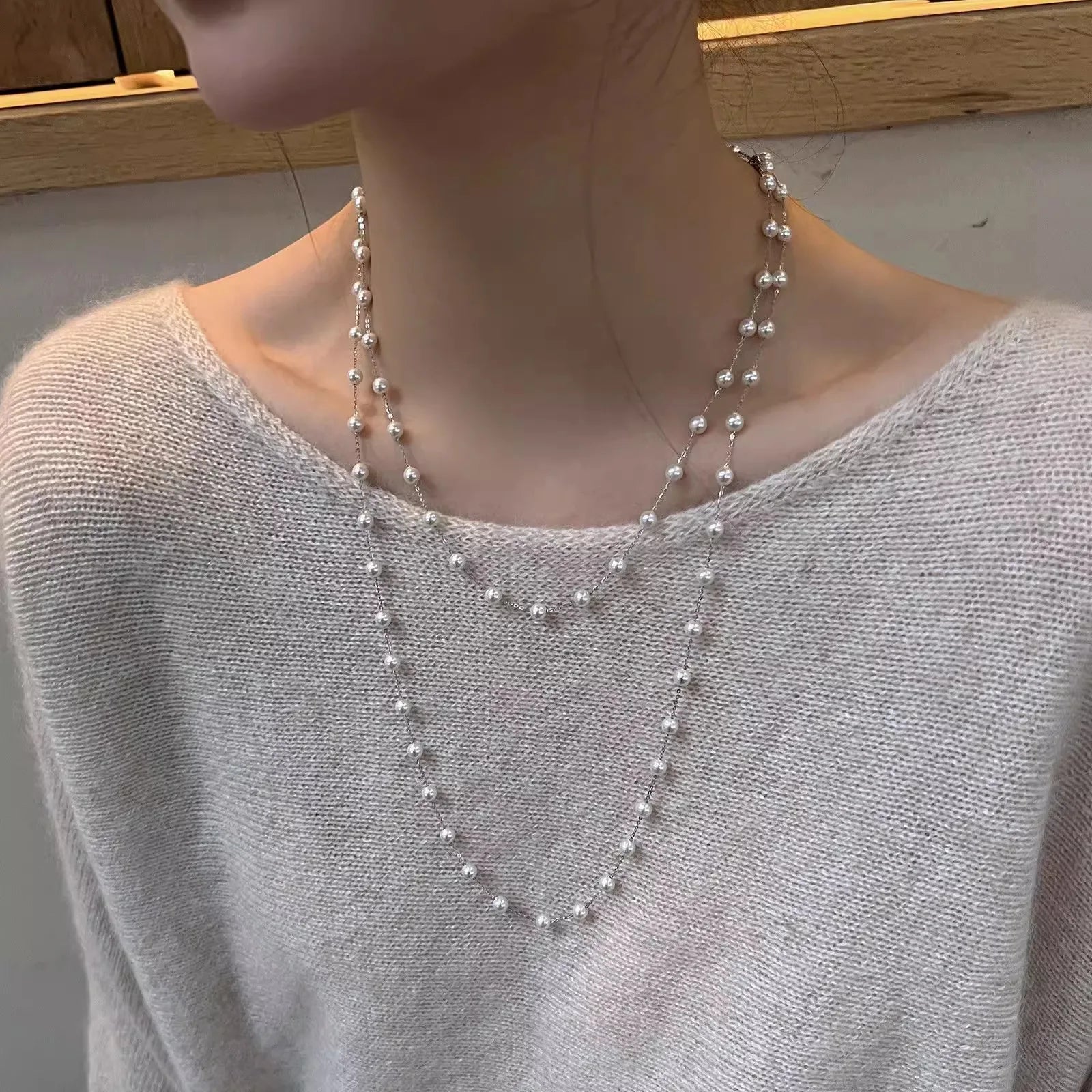 Multi-Layer Imitation Pearl Bead Necklace for Women