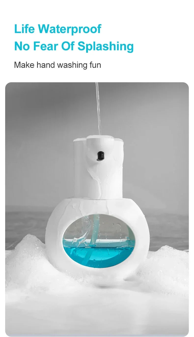 Dispensador automático de jabón 2025 de 420 ml, dispensador de espuma, sensor táctil, dispositivo de lavado de manos con carga USB, montado en la pared
