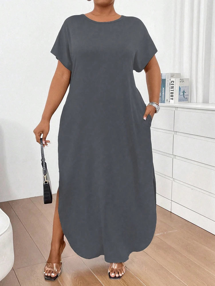 Plus Size Talla Grande Summer Long Dresses 2025 Casual Beach Maxi Loose Women's Dresses Comfortable Evening Gowns