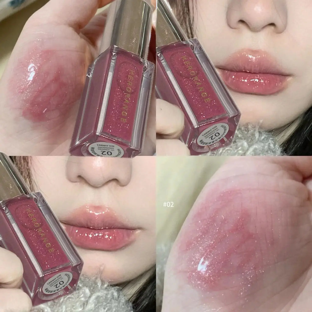 Herorange Glossy Lip Oil Shiny Hydrating Waterproof Gentle Lip Care Daily Essential