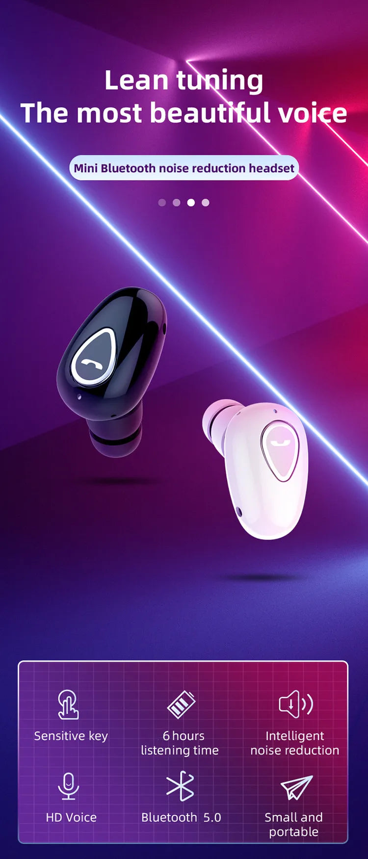 YX01 Mini Invisible Ture Wireless Earphones Bluetooth Headphone Handsfree Hifi Stereo HD Call Headset TWS Earbud With Microphone