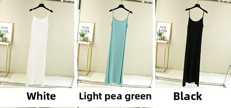 Modal Sleeveless Vest Dress Women Summer Thin Base Layer Color Block Casual round Neck Scene Casual July Deer Brand Dress